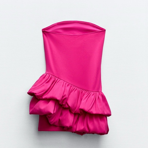 Zara VOLUMINOUS ASYMMETRIC DRESS - Picture 5 of 9